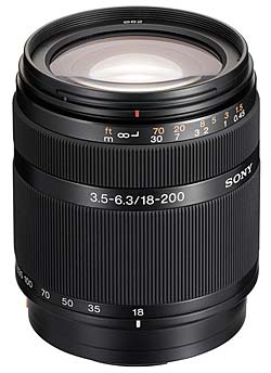 Lens tech data for Sony Alpha DT 18-200/3.5-6.3